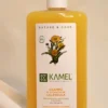 Champú de caléndula Kamel para caspa y picores, etiqueta detalle