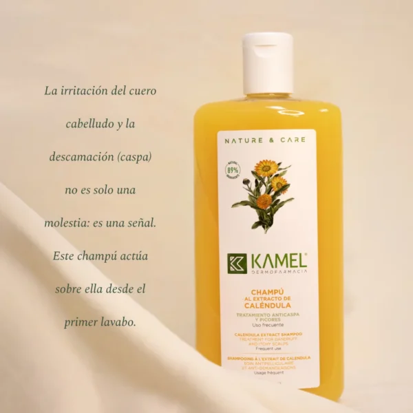 Champú de caléndula Kamel: tratamiento anticaspa desde el primer lavado