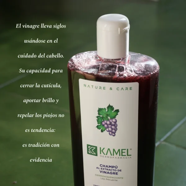Champú de vinagre Kamel: repelente de piojos y aporta brillo al cabello