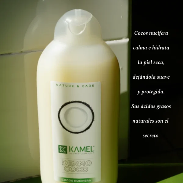 Gel de Ducha de Coco KAMEL: Cocos nucifera calma e hidrata la piel seca dejándola suave y protegida