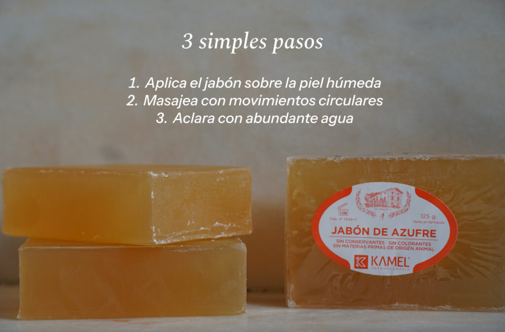 jabón de azufre para el acné kamel
