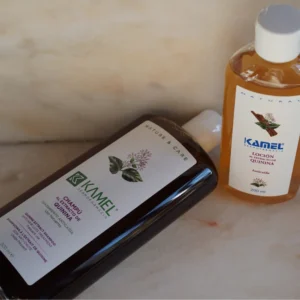 Detalle de envases del Pack Capilar Fortalecedor de Quinina Kamel