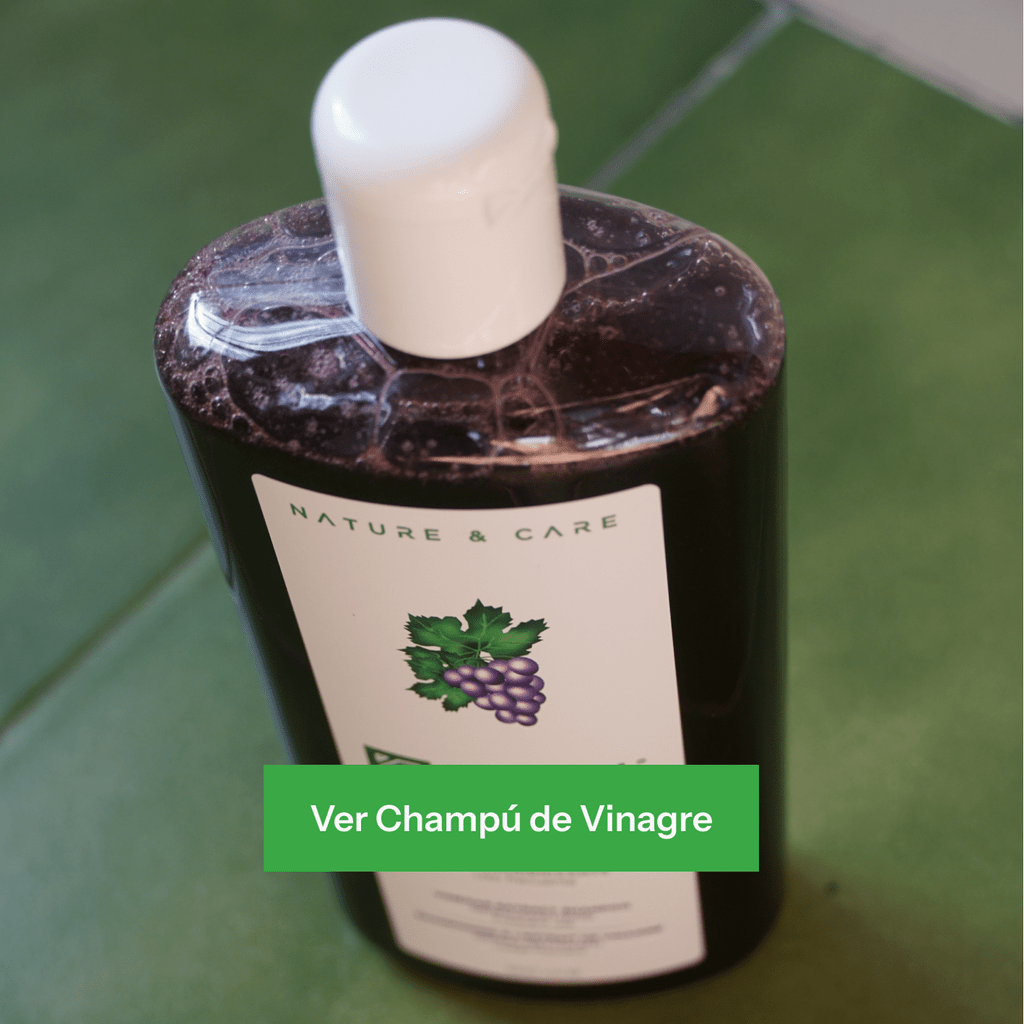 Champú de vinagre Kamel, etiqueta primer plano